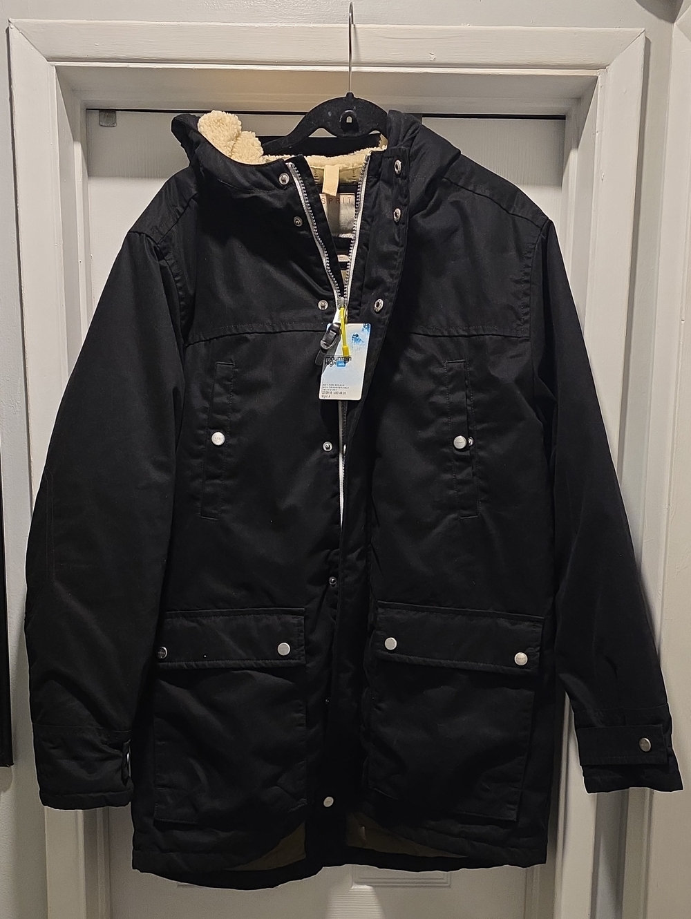 Spirit Black Military-Style Hooded Field Jacket
